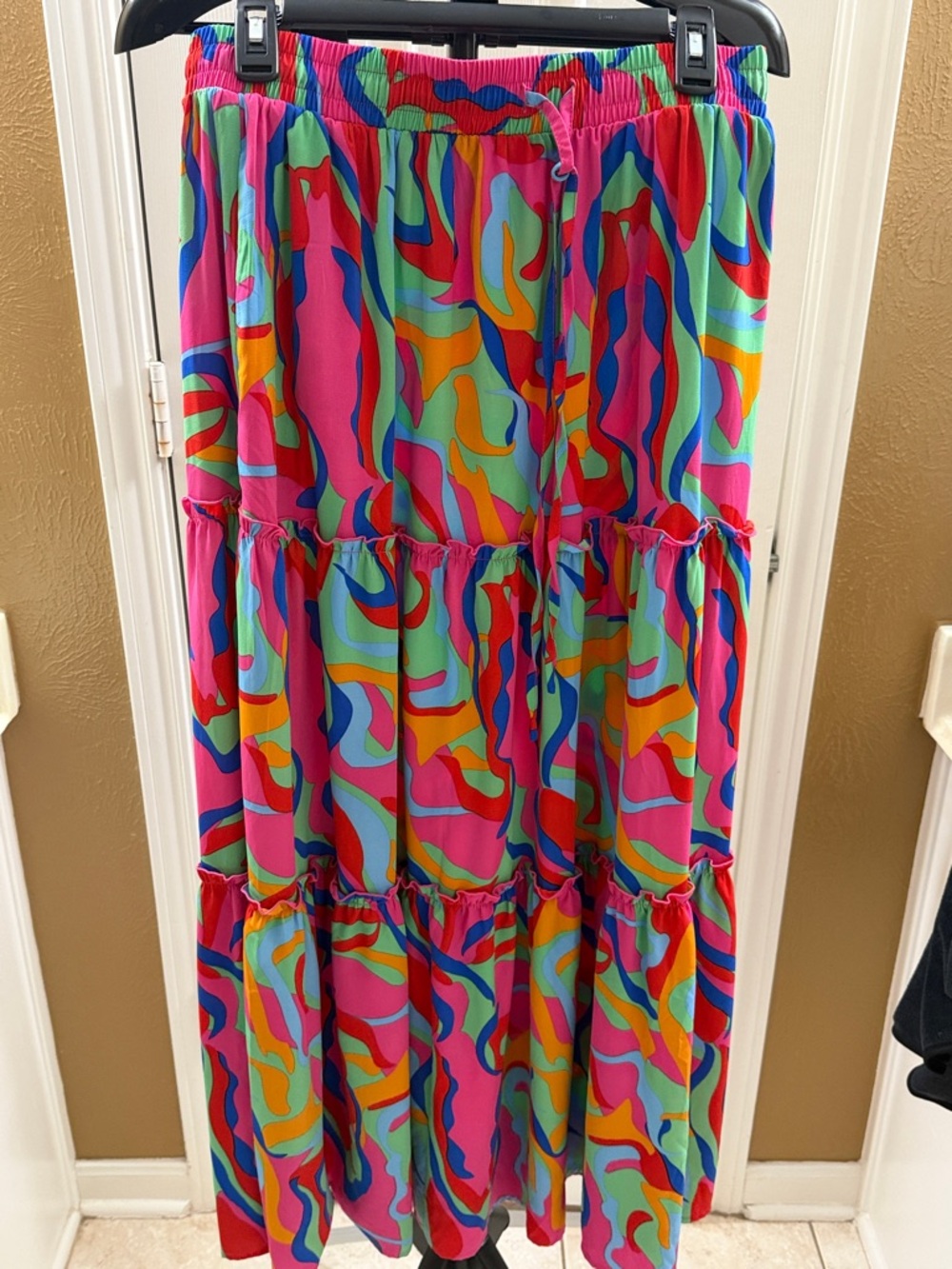 Source Unknown Bright Multicolor Abstract Maxi Skirt